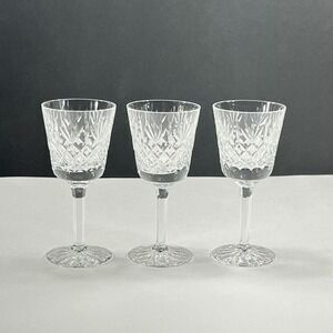 Thomas Webb Crystal Wine Glasses Warwick Pattern 6 Sided Stem 5 1/4" H Set of 3